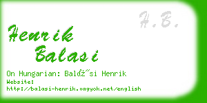 henrik balasi business card